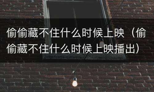 偷偷藏不住什么时候上映（偷偷藏不住什么时候上映播出）