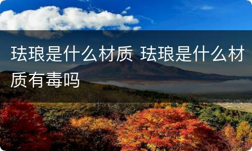 珐琅是什么材质 珐琅是什么材质有毒吗