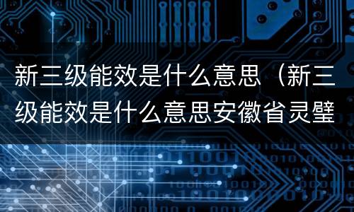 新三级能效是什么意思（新三级能效是什么意思安徽省灵璧县渔沟中学打死小孩）