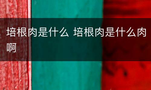 培根肉是什么 培根肉是什么肉啊
