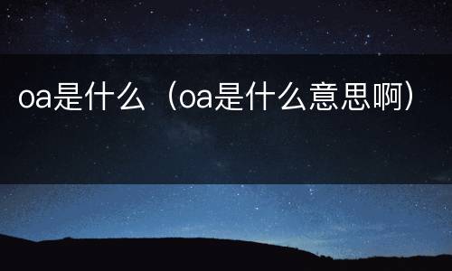 oa是什么（oa是什么意思啊）