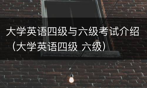 大学英语四级与六级考试介绍（大学英语四级 六级）