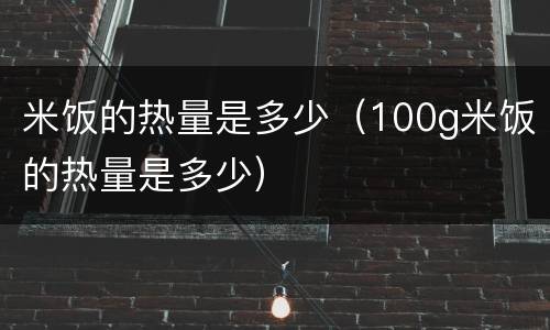 米饭的热量是多少（100g米饭的热量是多少）