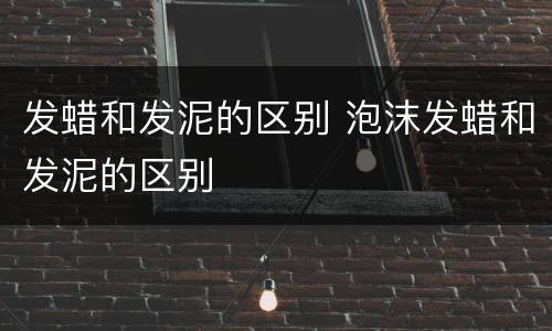 发蜡和发泥的区别 泡沫发蜡和发泥的区别