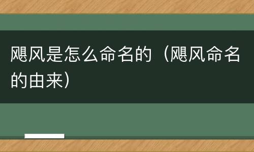 飓风是怎么命名的（飓风命名的由来）