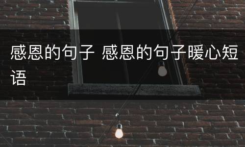 感恩的句子 感恩的句子暖心短语