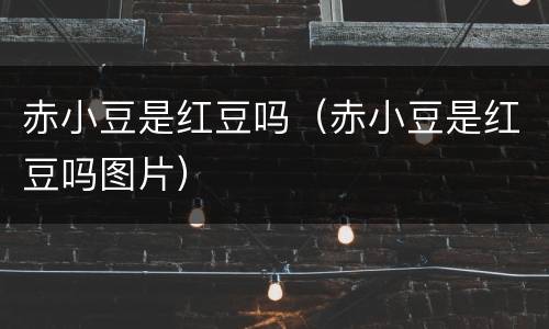 赤小豆是红豆吗（赤小豆是红豆吗图片）