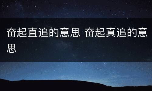 奋起直追的意思 奋起真追的意思