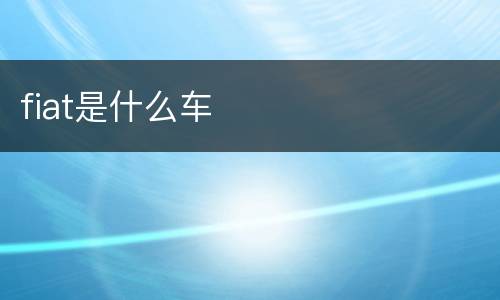 fiat是什么车