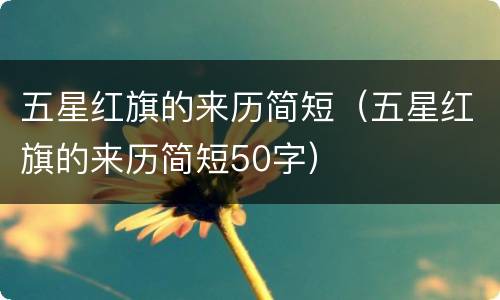 五星红旗的来历简短（五星红旗的来历简短50字）