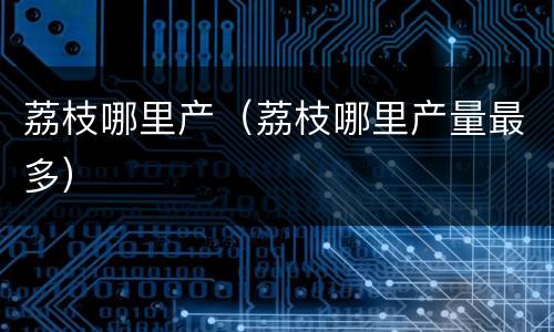 荔枝哪里产（荔枝哪里产量最多）