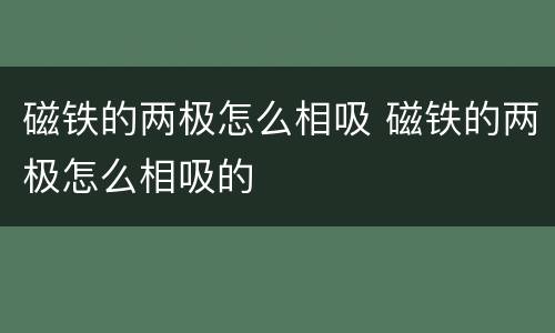 磁铁的两极怎么相吸 磁铁的两极怎么相吸的