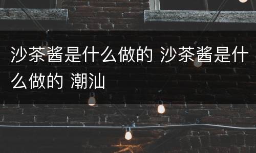 沙茶酱是什么做的 沙茶酱是什么做的 潮汕
