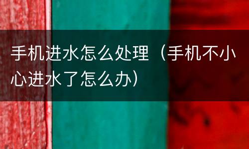 手机进水怎么处理（手机不小心进水了怎么办）