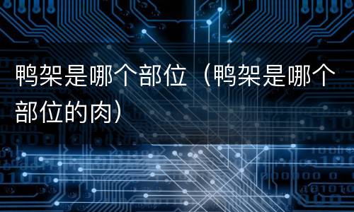 鸭架是哪个部位（鸭架是哪个部位的肉）