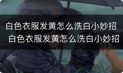 白色衣服发黄怎么洗白小妙招 白色衣服发黄怎么洗白小妙招视频教程