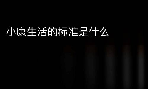 小康生活的标准是什么