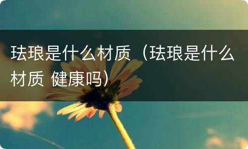 珐琅是什么材质（珐琅是什么材质 健康吗）