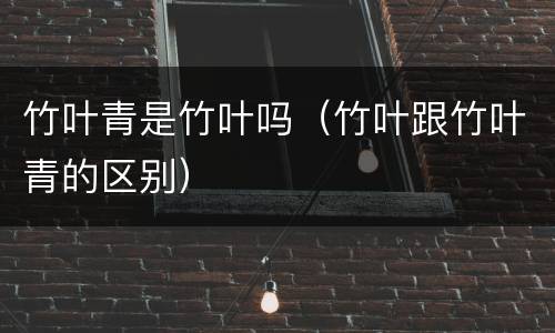 竹叶青是竹叶吗（竹叶跟竹叶青的区别）