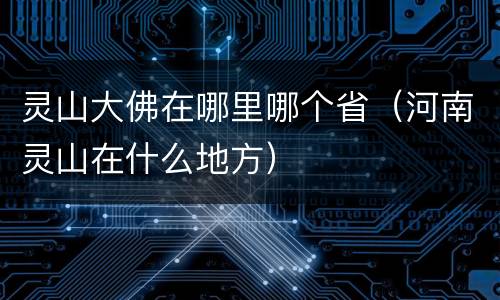 灵山大佛在哪里哪个省（河南灵山在什么地方）