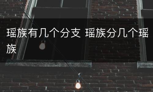 瑶族有几个分支 瑶族分几个瑶族