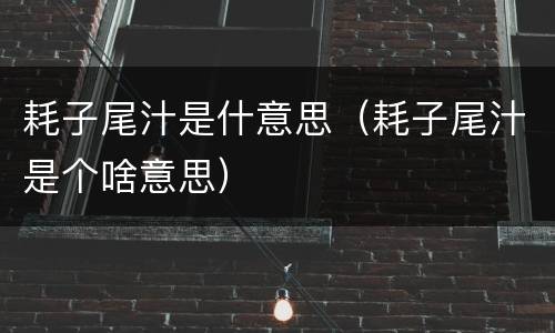 耗子尾汁是什意思（耗子尾汁是个啥意思）