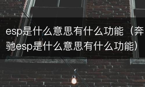 esp是什么意思有什么功能（奔驰esp是什么意思有什么功能）