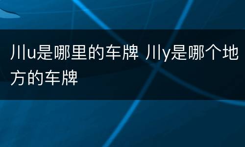 川u是哪里的车牌 川y是哪个地方的车牌