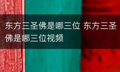 东方三圣佛是哪三位 东方三圣佛是哪三位视频