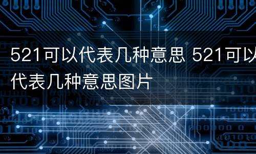 521可以代表几种意思 521可以代表几种意思图片