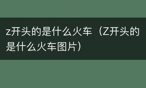 z开头的是什么火车（Z开头的是什么火车图片）