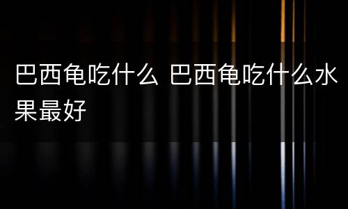 巴西龟吃什么 巴西龟吃什么水果最好