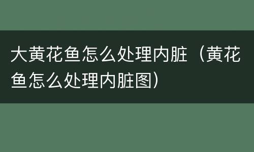 大黄花鱼怎么处理内脏（黄花鱼怎么处理内脏图）