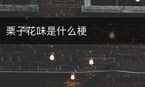 栗子花味是什么梗