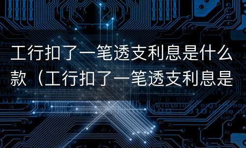 工行扣了一笔透支利息是什么款（工行扣了一笔透支利息是什么款式）