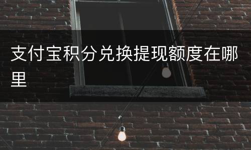 支付宝积分兑换提现额度在哪里