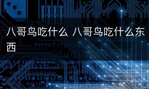 八哥鸟吃什么 八哥鸟吃什么东西