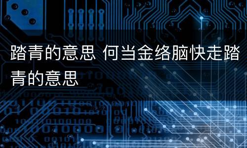 踏青的意思 何当金络脑快走踏青的意思
