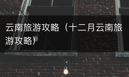 云南旅游攻略（十二月云南旅游攻略）