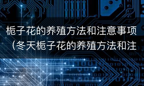 栀子花的养殖方法和注意事项（冬天栀子花的养殖方法和注意事项）