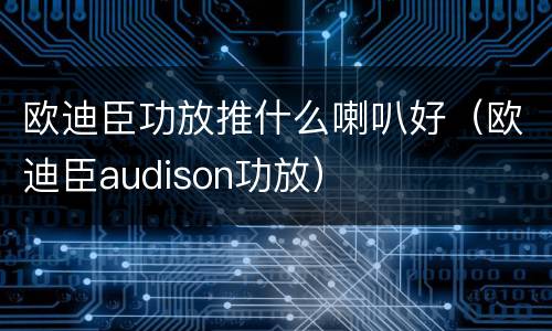 欧迪臣功放推什么喇叭好（欧迪臣audison功放）