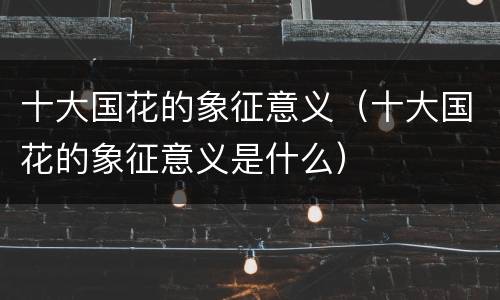 十大国花的象征意义（十大国花的象征意义是什么）