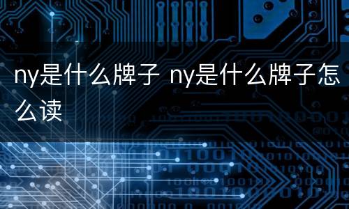 ny是什么牌子 ny是什么牌子怎么读