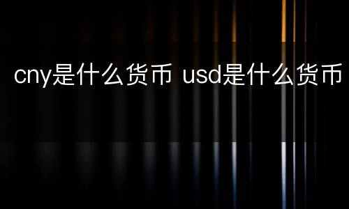 cny是什么货币 usd是什么货币