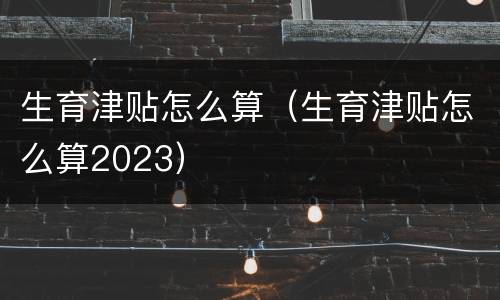 生育津贴怎么算（生育津贴怎么算2023）