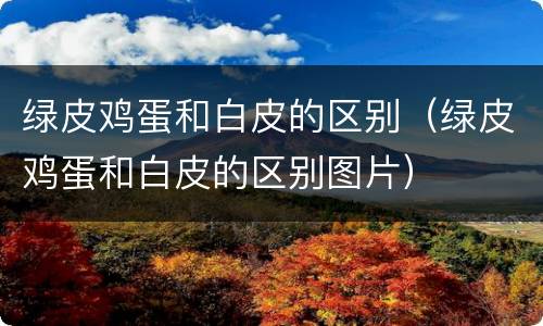 绿皮鸡蛋和白皮的区别（绿皮鸡蛋和白皮的区别图片）