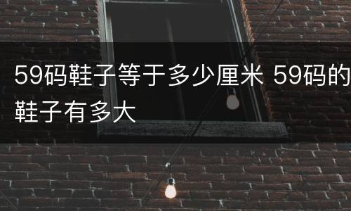 59码鞋子等于多少厘米 59码的鞋子有多大