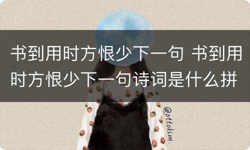 书到用时方恨少下一句 书到用时方恨少下一句诗词是什么拼音