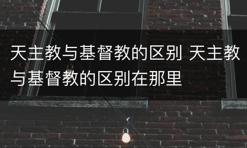 天主教与基督教的区别 天主教与基督教的区别在那里