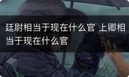 廷尉相当于现在什么官 上卿相当于现在什么官